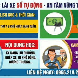 Bổ túc tay lái xe số tự động tại Củ Chi và khu vực lân cận