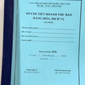Mẫu Sổ doanh thu bán hàng hóa, dịch vụ của hộ kinh doanh năm 2026
